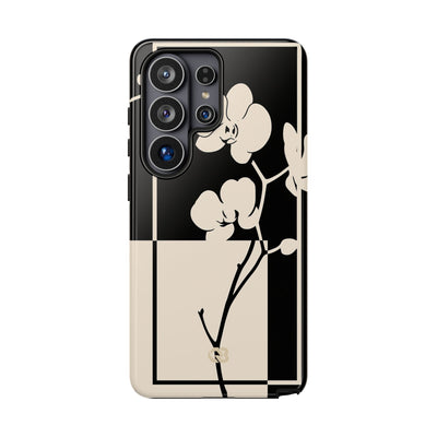 Beige Tough Phone Case for Samsung - Nocturnal Orchid Frame
