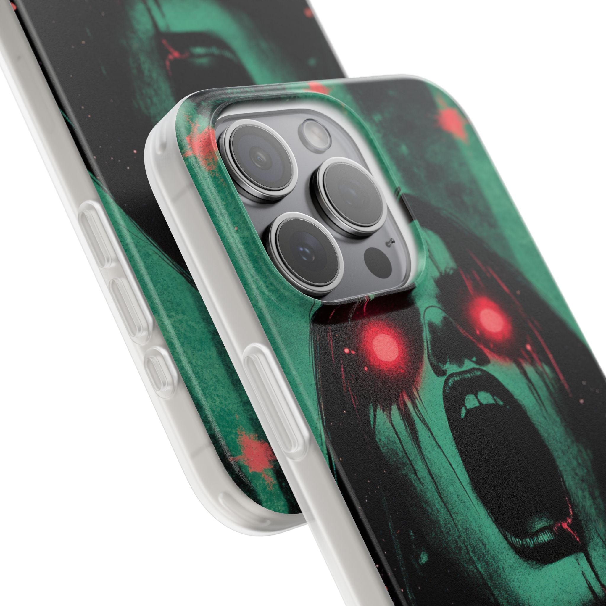 Crimson Emerald Scream · Soft Phone Case for iPhone