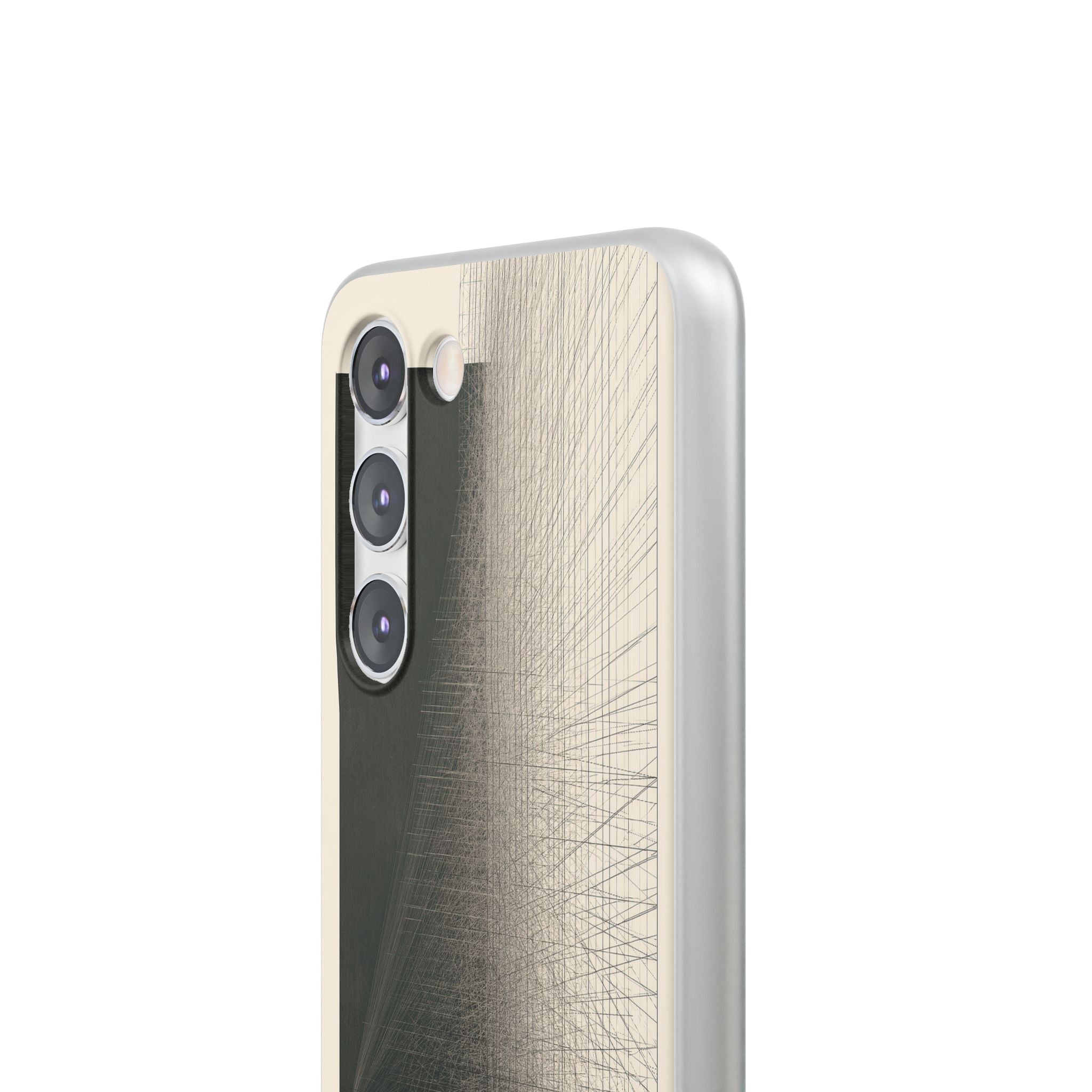 Beige Lite Phone Case for Samsung - Brutalist Graphite Grid