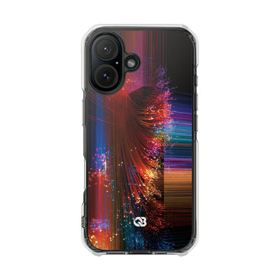 Black Impact MagSafe Phone Case for iPhone - Cyber Optic Streak