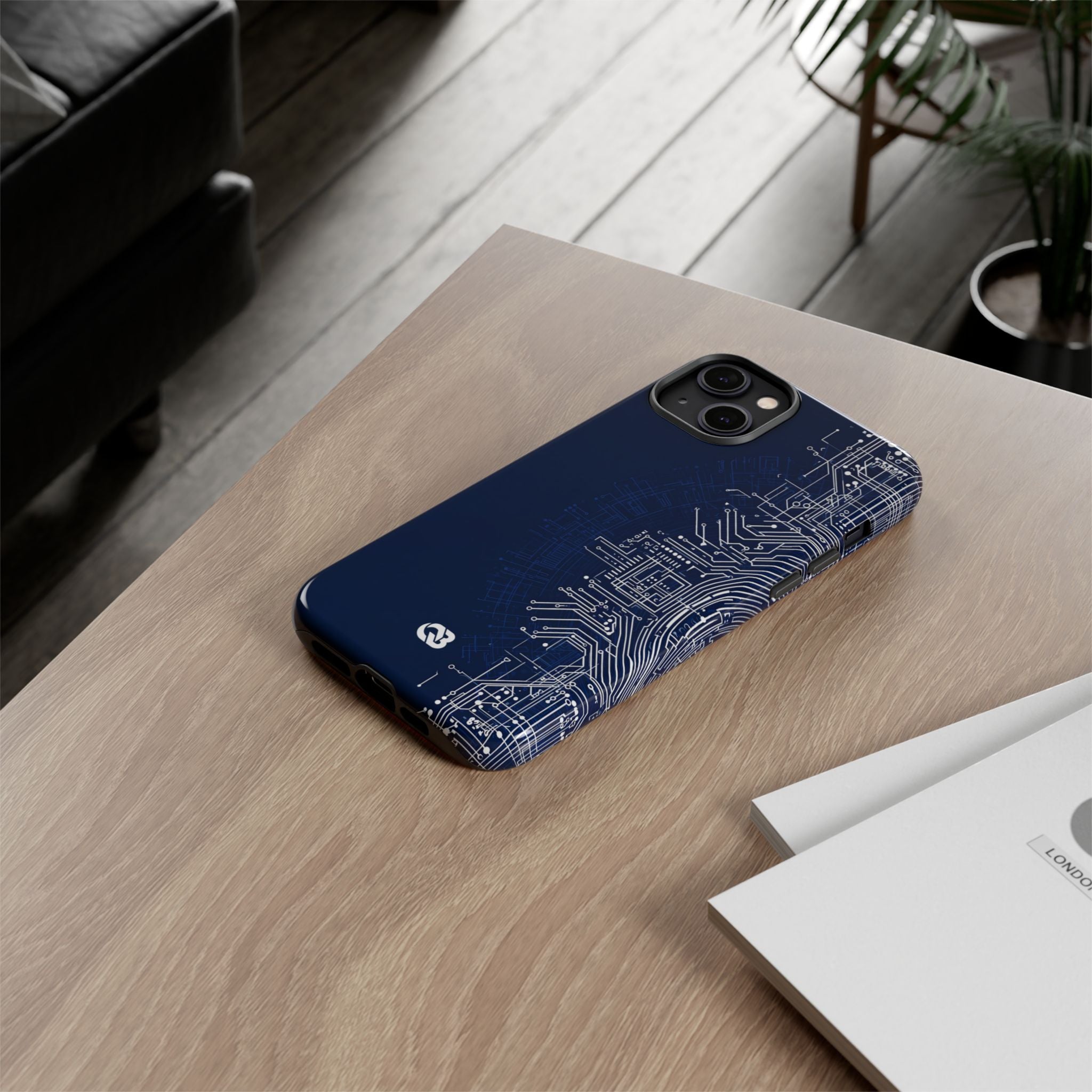 Blue Tough Phone Case for iPhone - Cobalt Circuit Logic
