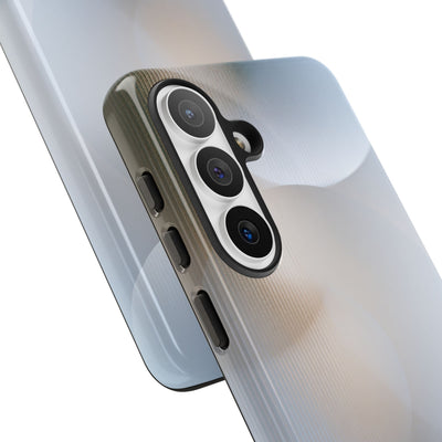 White Tough Phone Case for Samsung - Frosted Ribbed Sphere