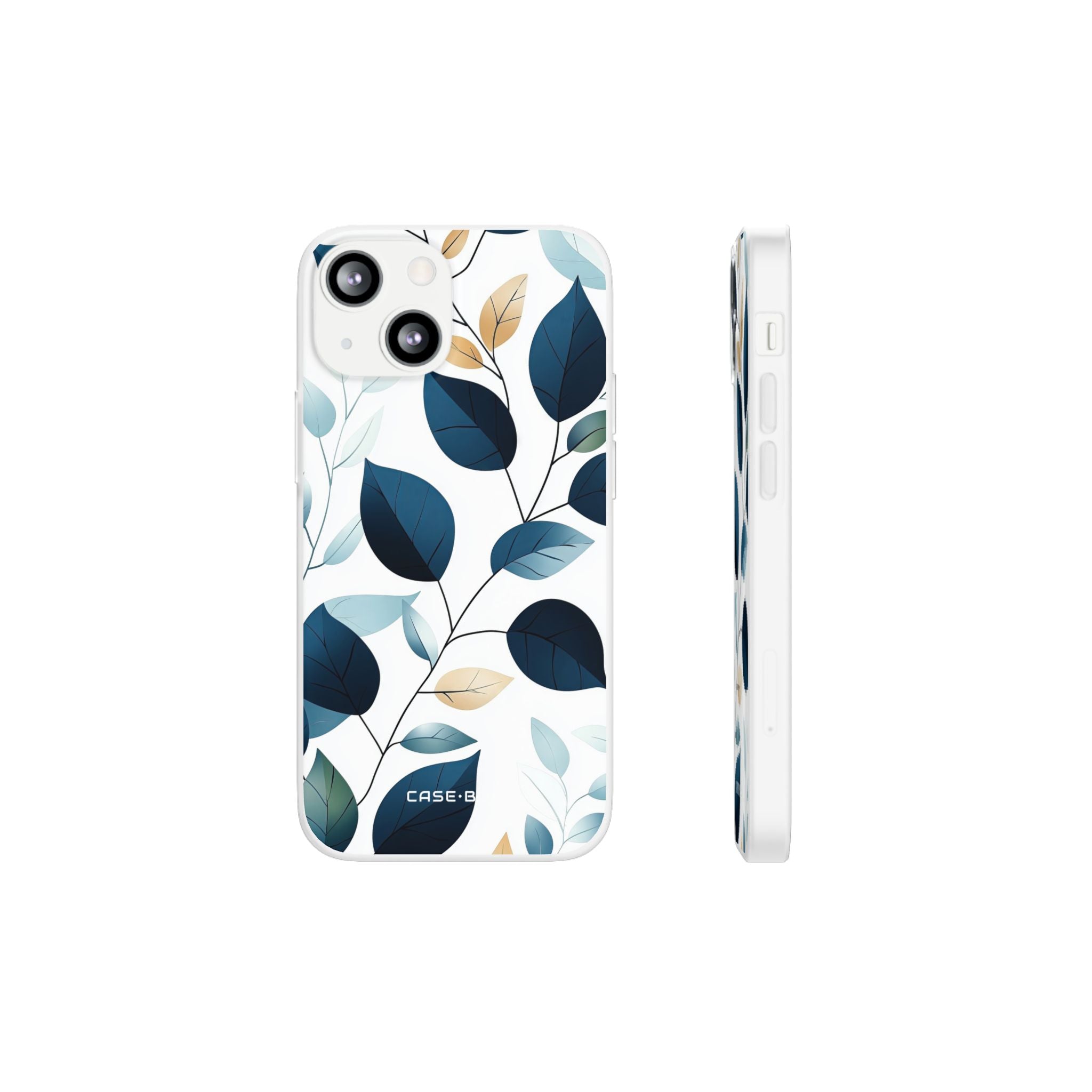 Navy Leaf Veins iPhone 13 mini Case - Soft