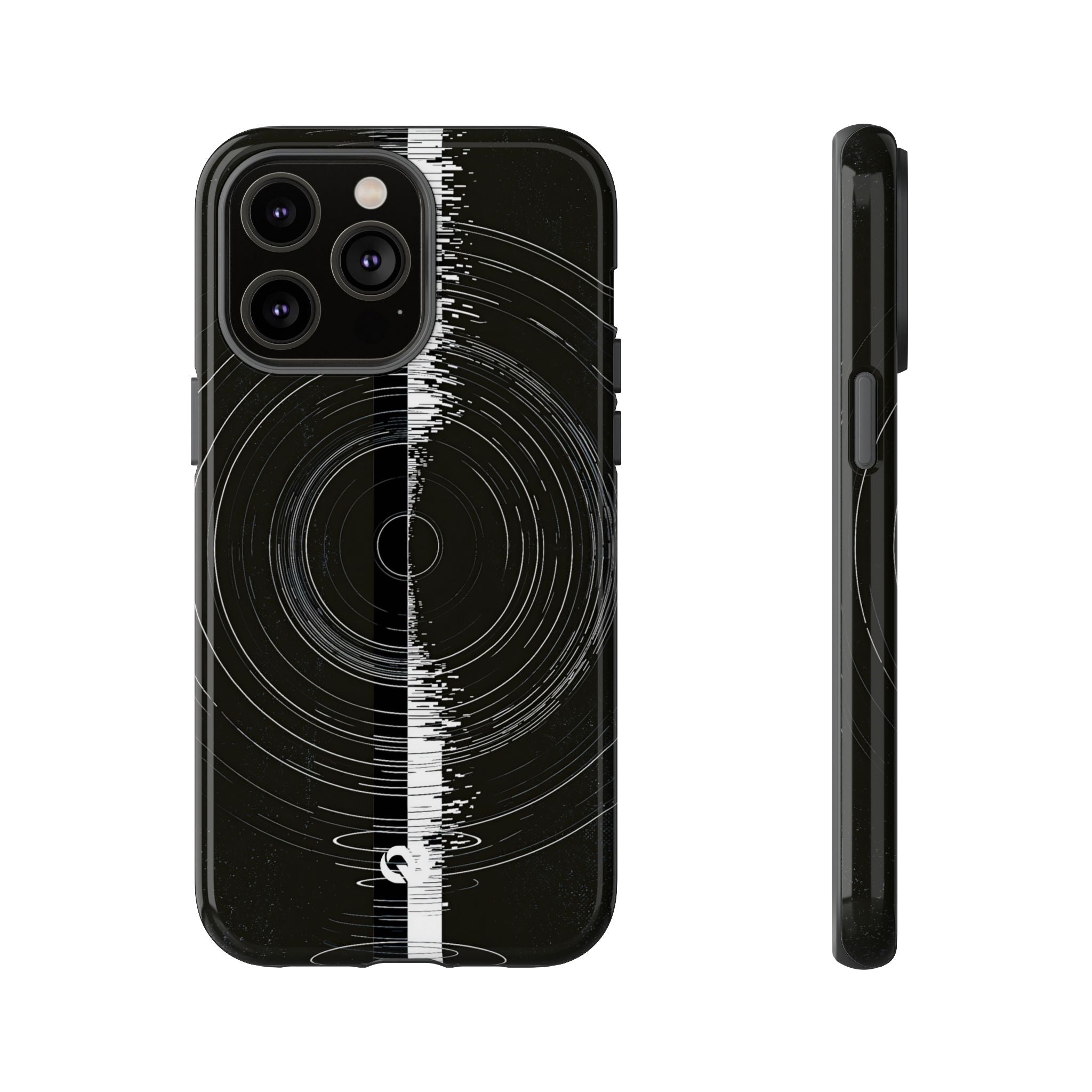 Black Tough Phone Case for iPhone - Obsidian Orbital Signal