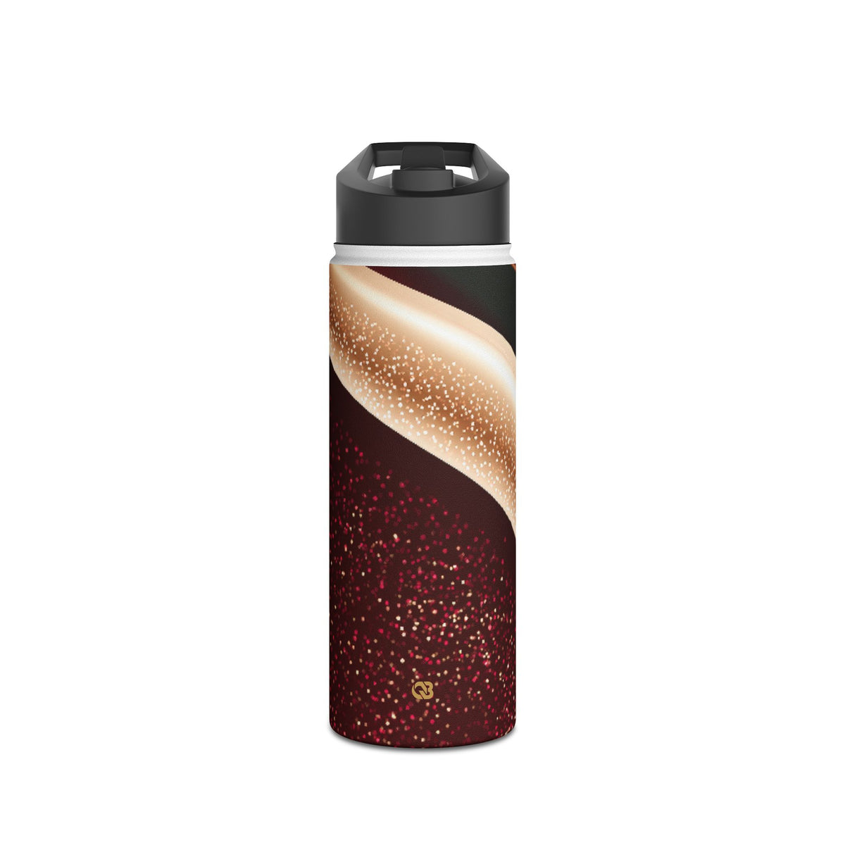 Gilded Crimson Flow · Insulated Water Bottle · Red