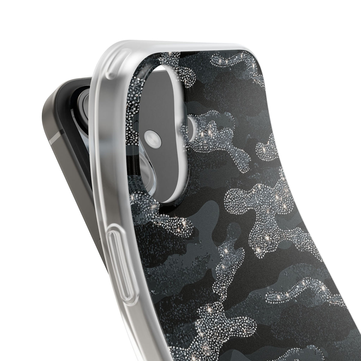 Glitter Shadow Camo · Lite Phone Case for iPhone ·  Black