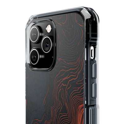 Black Impact MagSafe Phone Case for iPhone - Volcanic Basalt Map