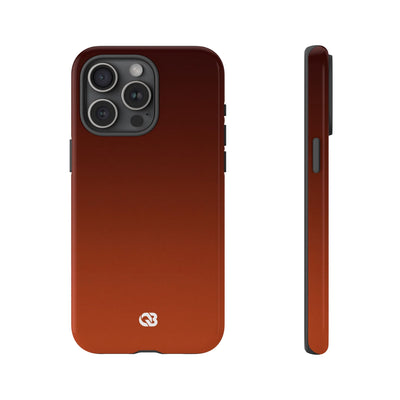 Orange Tough Phone Case for iPhone - Obsidian Ember Fade