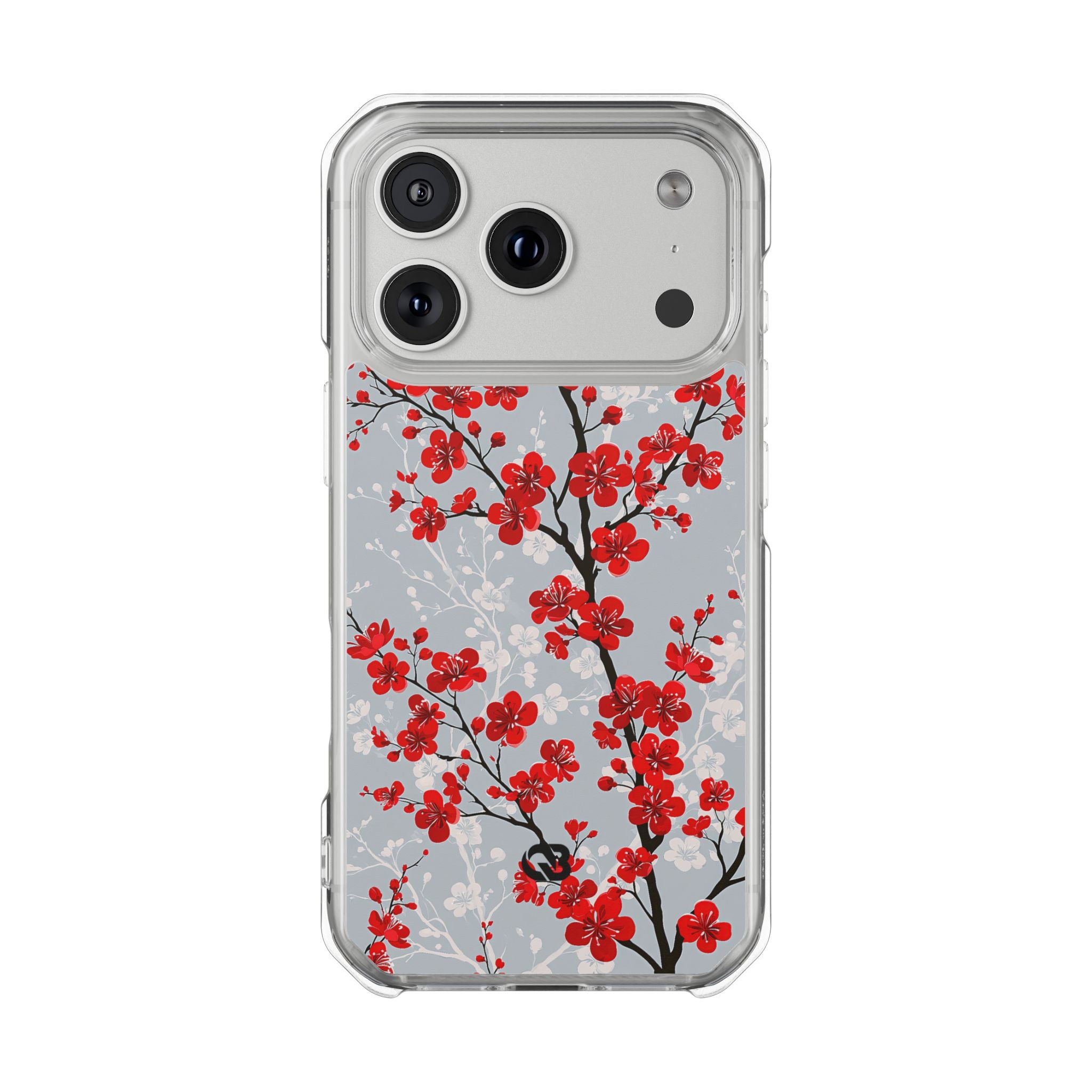 Grey Impact MagSafe Phone Case for iPhone - Crimson Sakura Slate