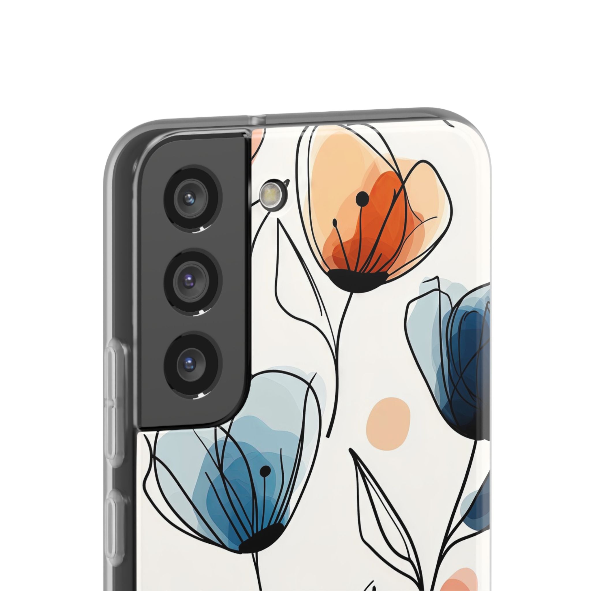 Ink Watercolor Tulips · Soft Custodia per Samsung