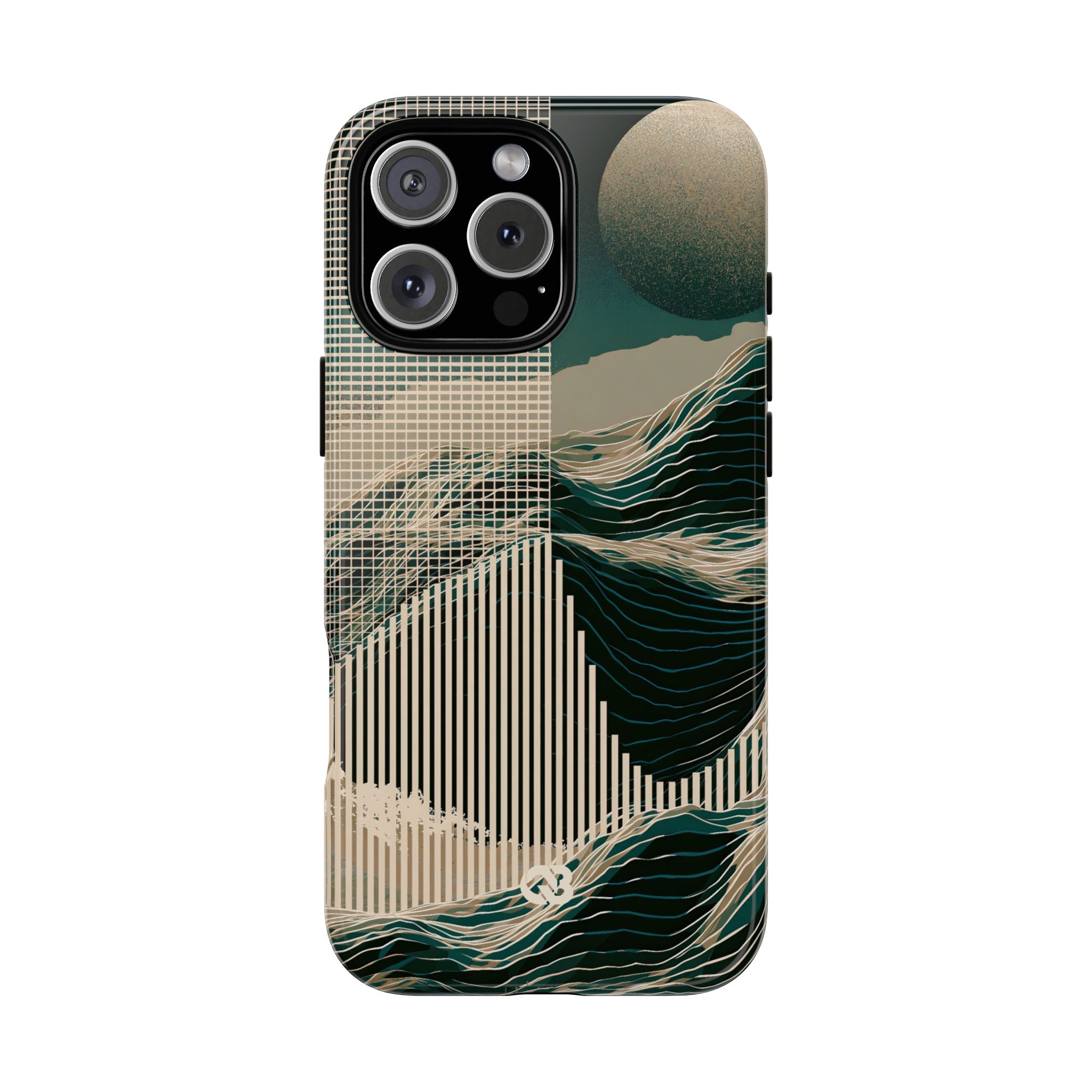 Green Tough Phone Case for iPhone - Lunar Moss Topography