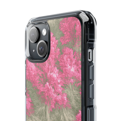 Digital Blossom · Clear Impact Magnetic Phone Case for iPhone · Pink