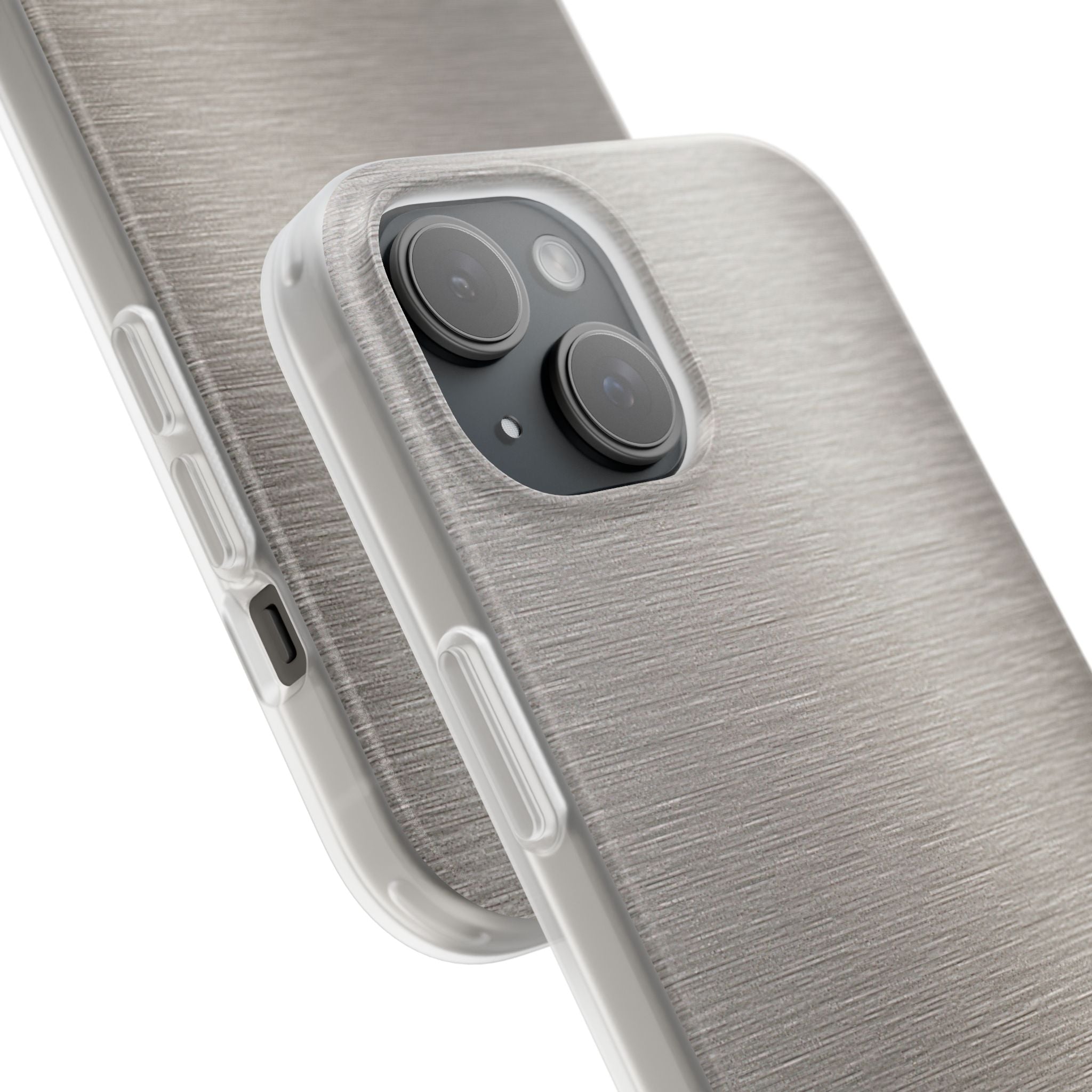 Grey Lite Phone Case for iPhone - Brushed Nickel Linen