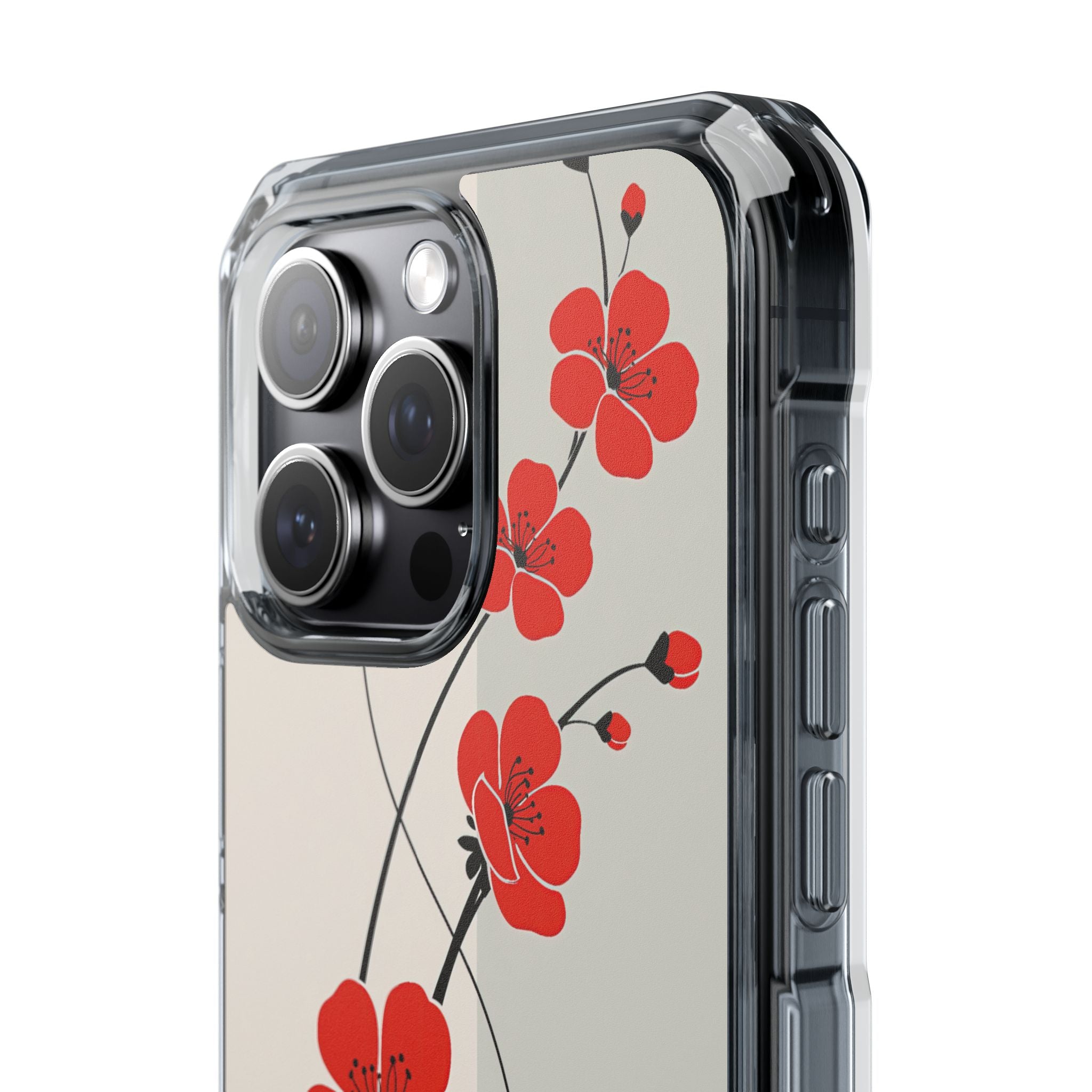 Red Impact MagSafe Phone Case for iPhone - Crimson Plum Ink