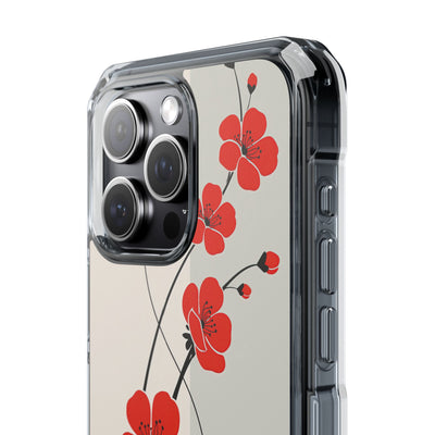Red Impact MagSafe Phone Case for iPhone - Crimson Plum Ink