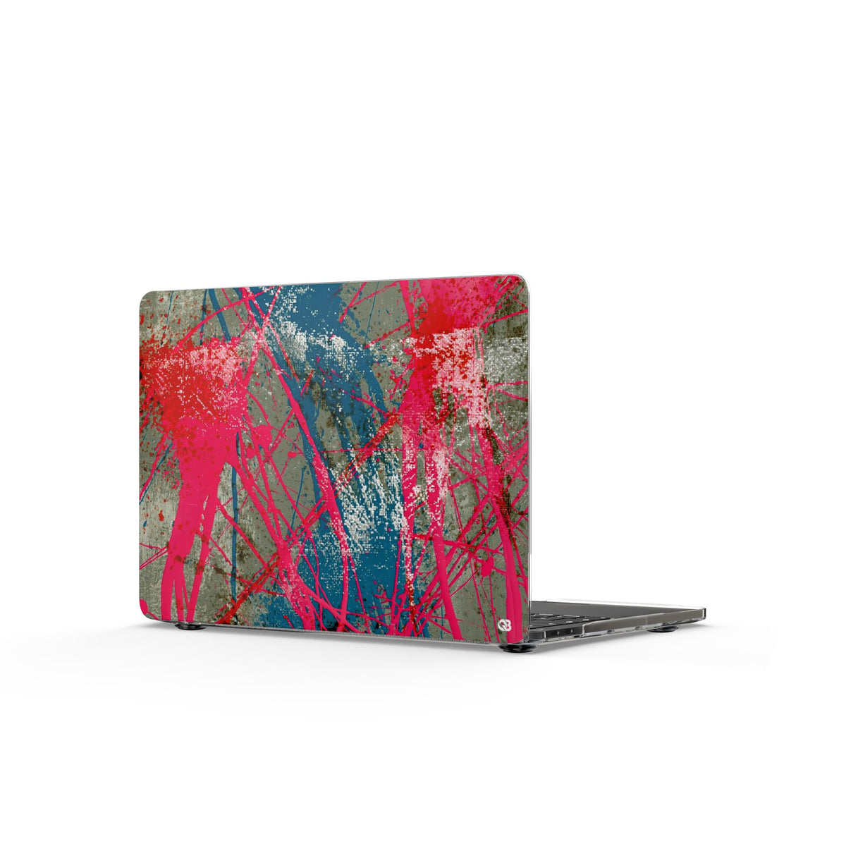 Neon Static Drip · Clear Hard Case for MacBook · Pink
