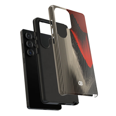 Red Tough Phone Case for Samsung - Crimson Pulse Topo
