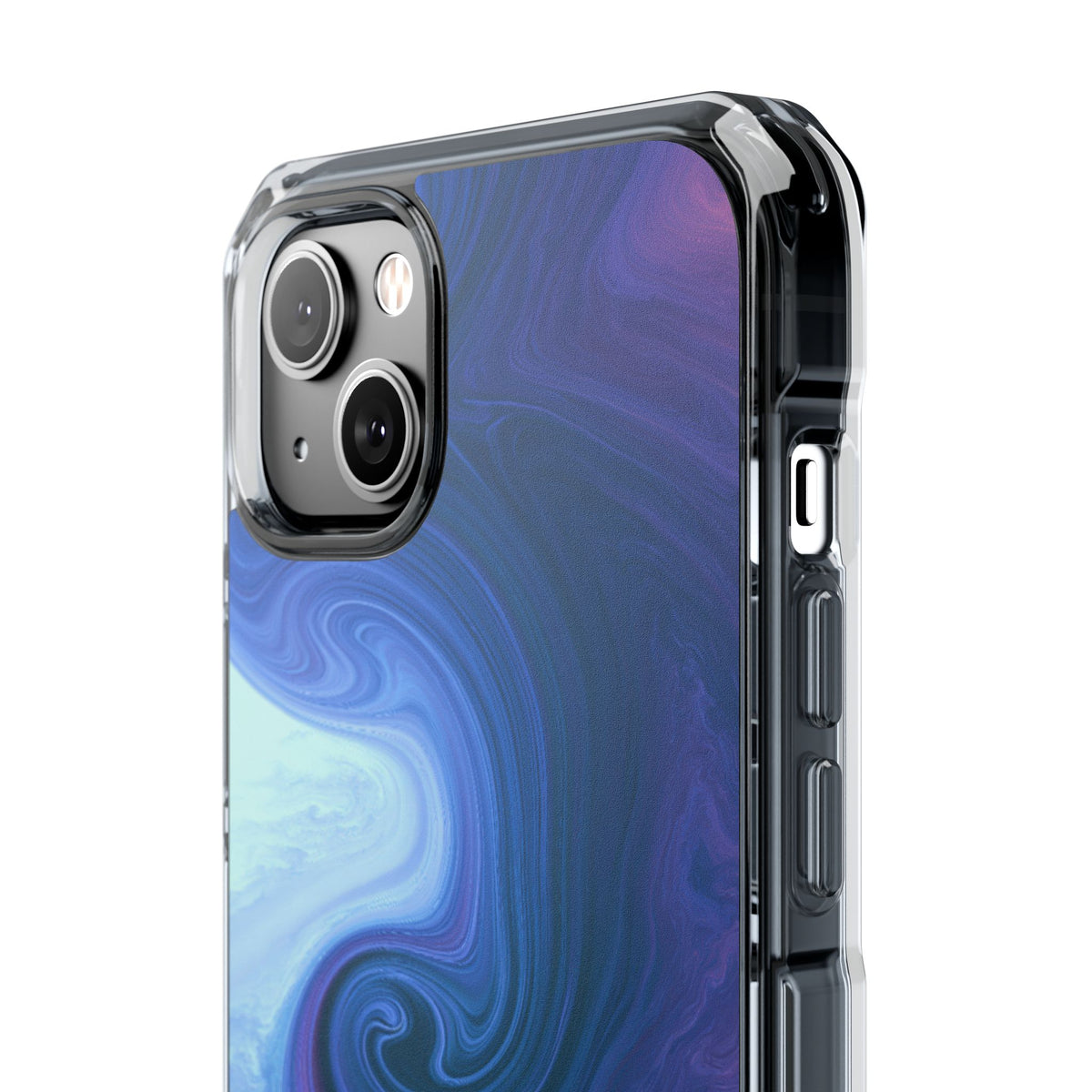 Azure Fluid Swirl · Clear Impact Magnetic Phone Case for iPhone · Blue