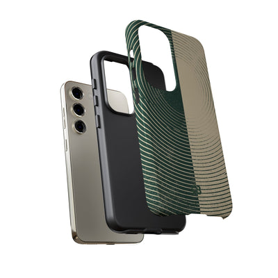 Green Tough Phone Case for Samsung - Evergreen Split Grain