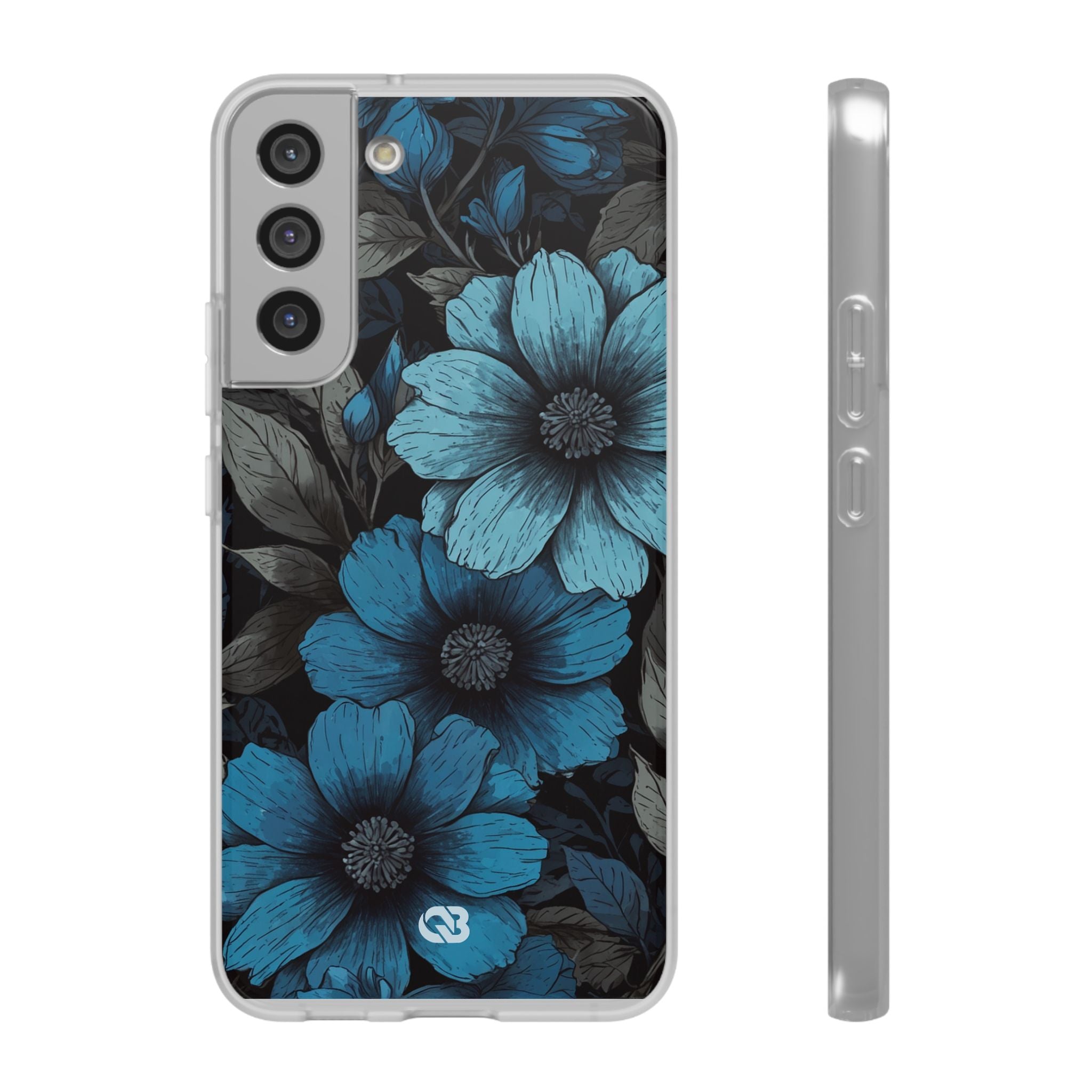 Obsidian Blue Petals · Soft Phone Case for Samsung