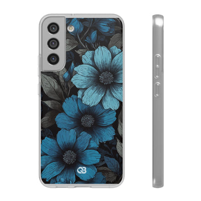 Obsidian Blue Petals · Soft Phone Case for Samsung