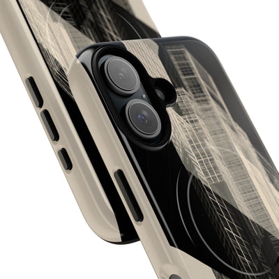 Beige Tough 2.0 Magsafe Phone Case for iPhone - Monolith Urban Grid