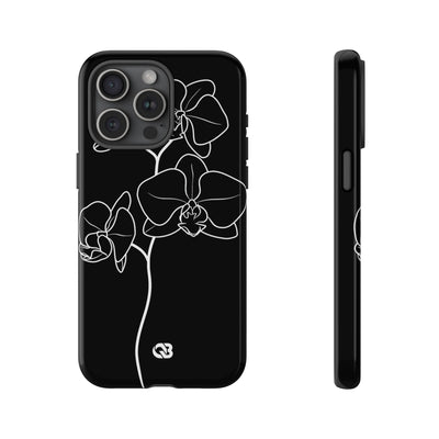 Black Tough Phone Case for iPhone - Noir Alabaster Orchid