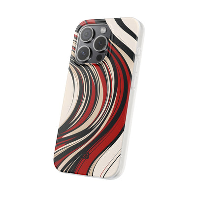 Crimson Flow Waves · Soft Phone Case for iPhone