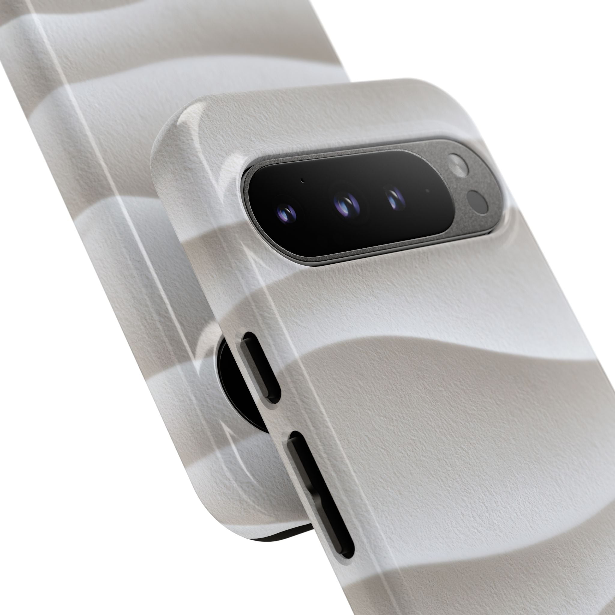 White Tough Phone Case for Google Pixel - Arctic Flow Ridges
