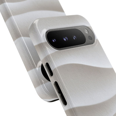 White Tough Phone Case for Google Pixel - Arctic Flow Ridges