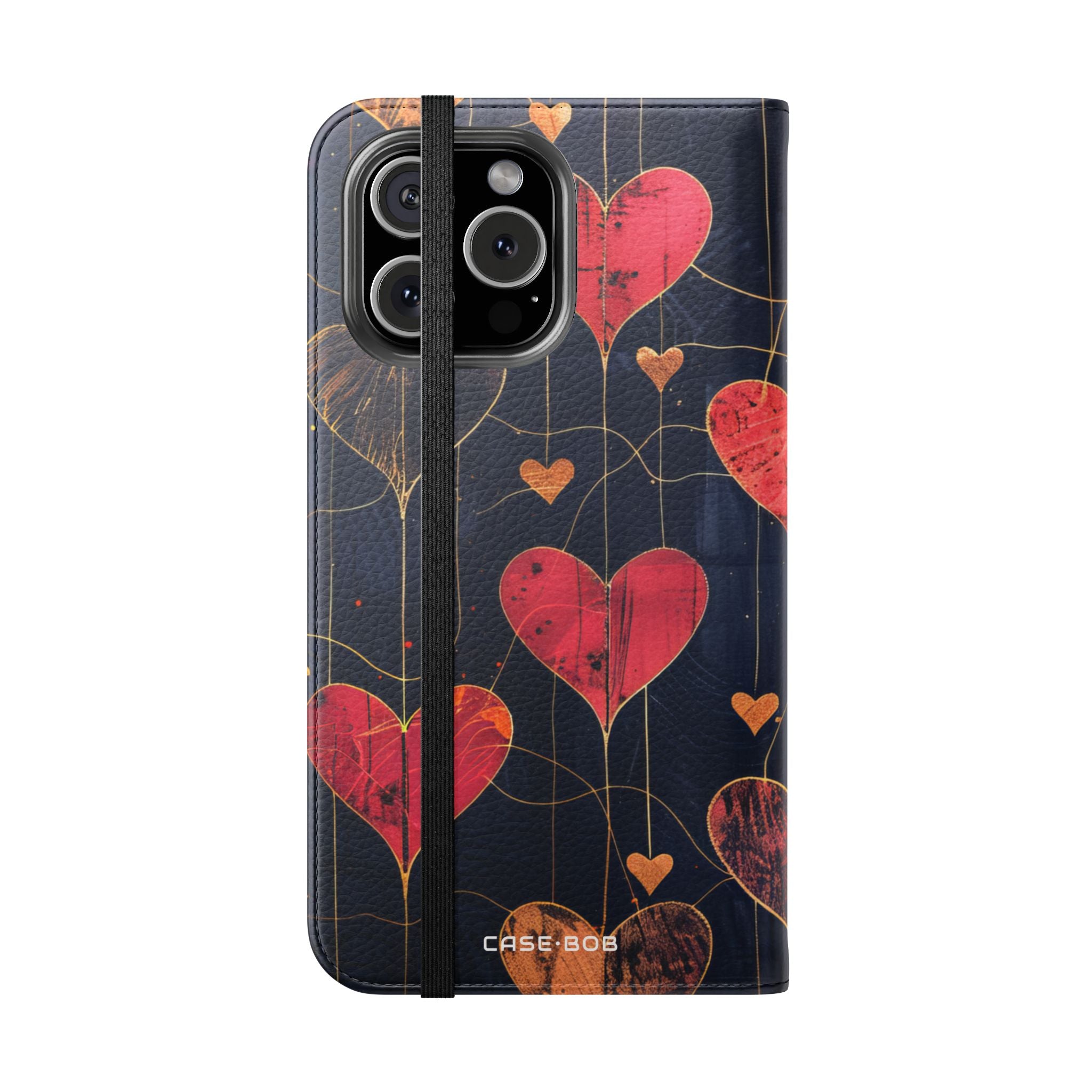 Textureret hjertegitter - iPhone 16 Max Cover - Pung