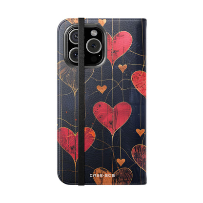 Textureret hjertegitter - iPhone 16 Max Cover - Pung