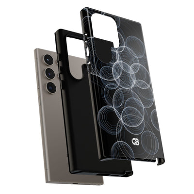 Black Tough Phone Case for Samsung - Frosted Ring Matrix