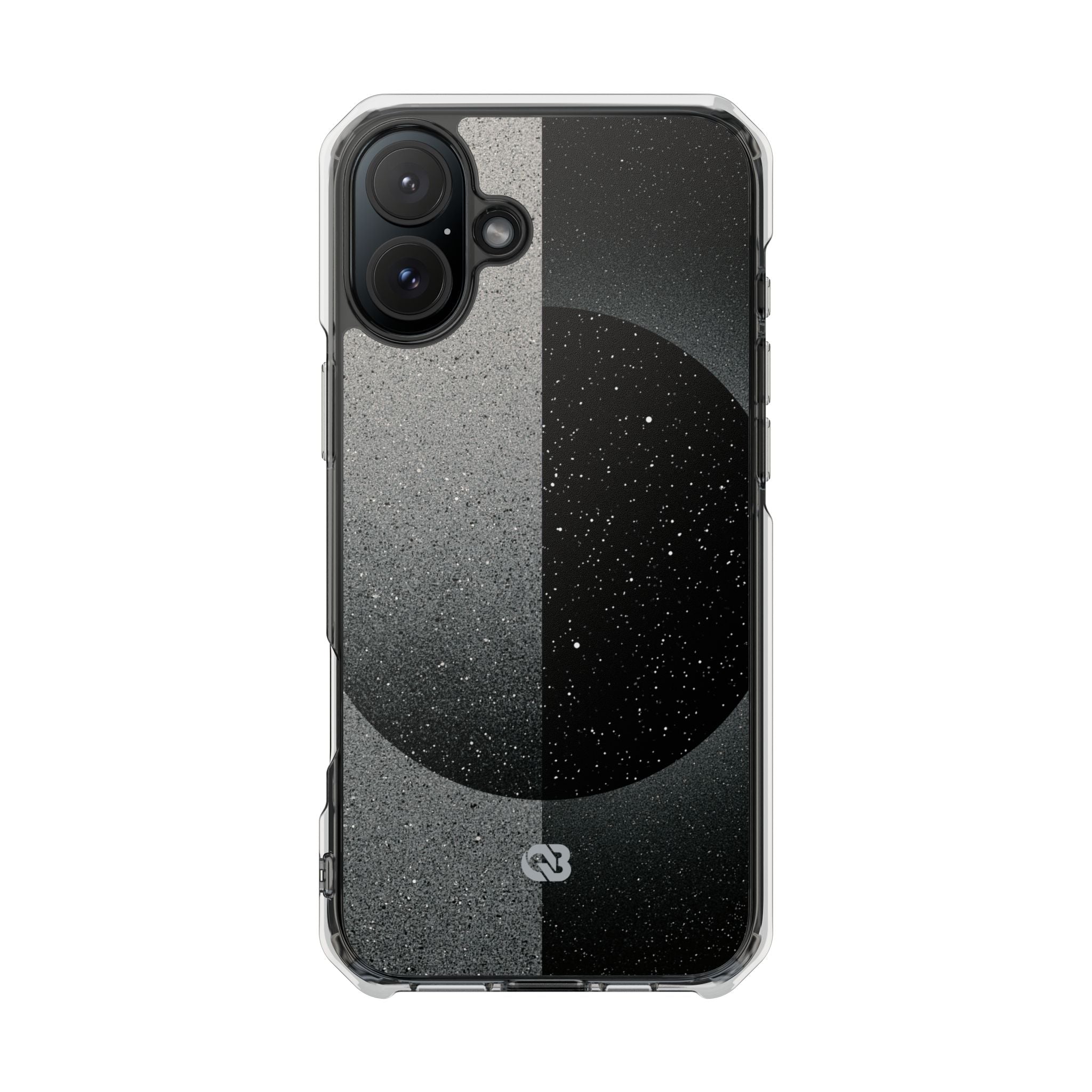 Black Impact MagSafe Phone Case for iPhone - Lunar Static Orbit