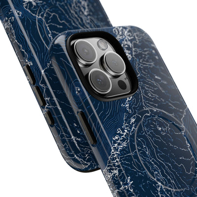 Nordic Contour Chart · Tough 2.0 Magnetic Phone Case for iPhone · Blue