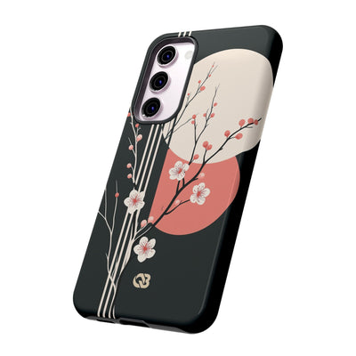 Black Tough Phone Case for Samsung - Kyoto Midnight Blossom