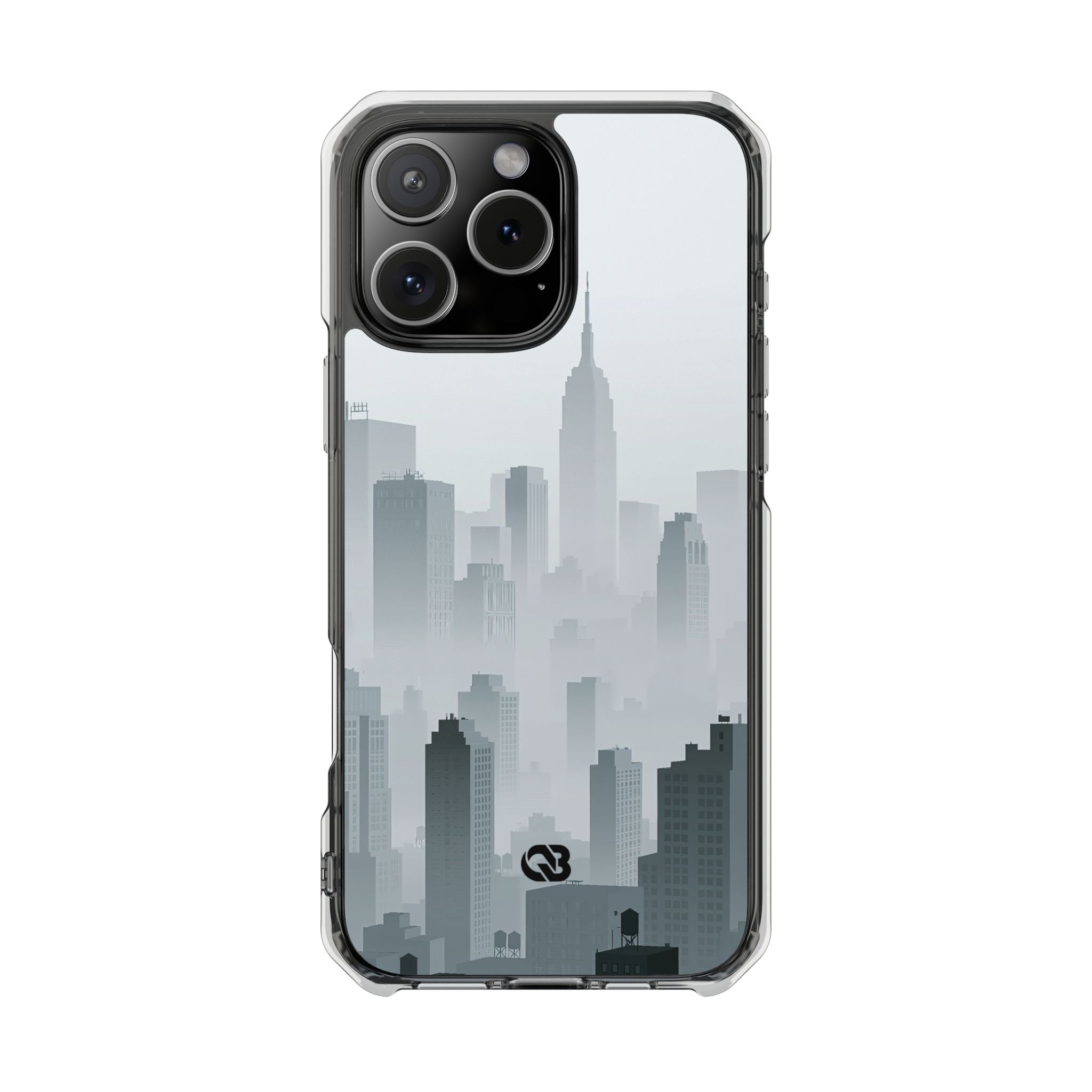 Grey Impact MagSafe Phone Case for iPhone - Steel Mist Skyline