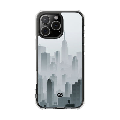 Grey Impact MagSafe Phone Case for iPhone - Steel Mist Skyline