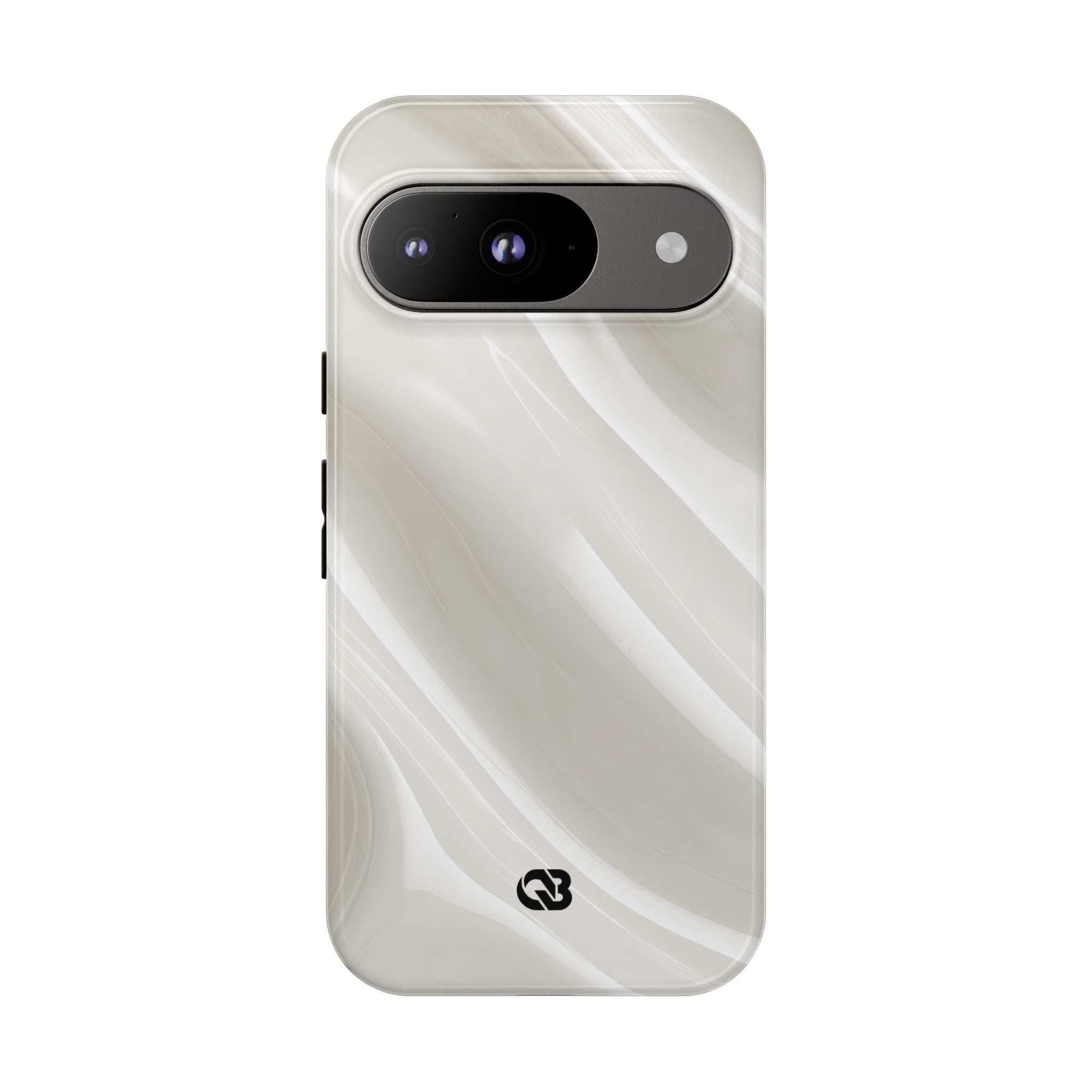White Tough Phone Case for Google Pixel - Polished Ivory Wave