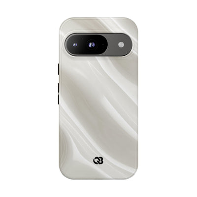 White Tough Phone Case for Google Pixel - Polished Ivory Wave