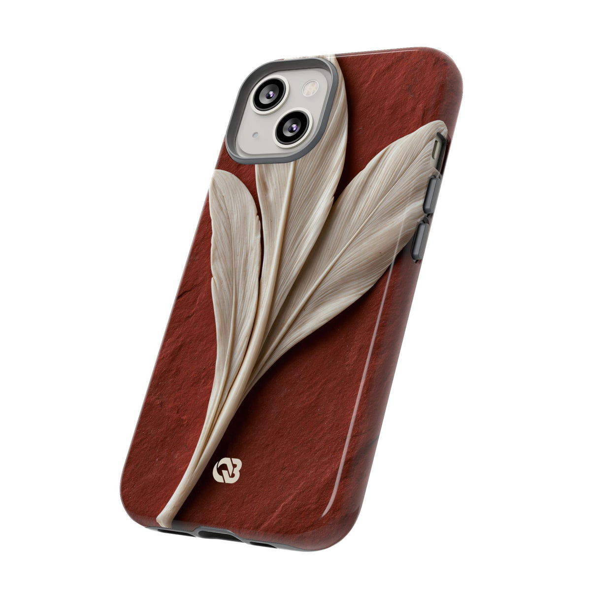Carved Ivory Plume · Tough Phone Case for iPhone · Red