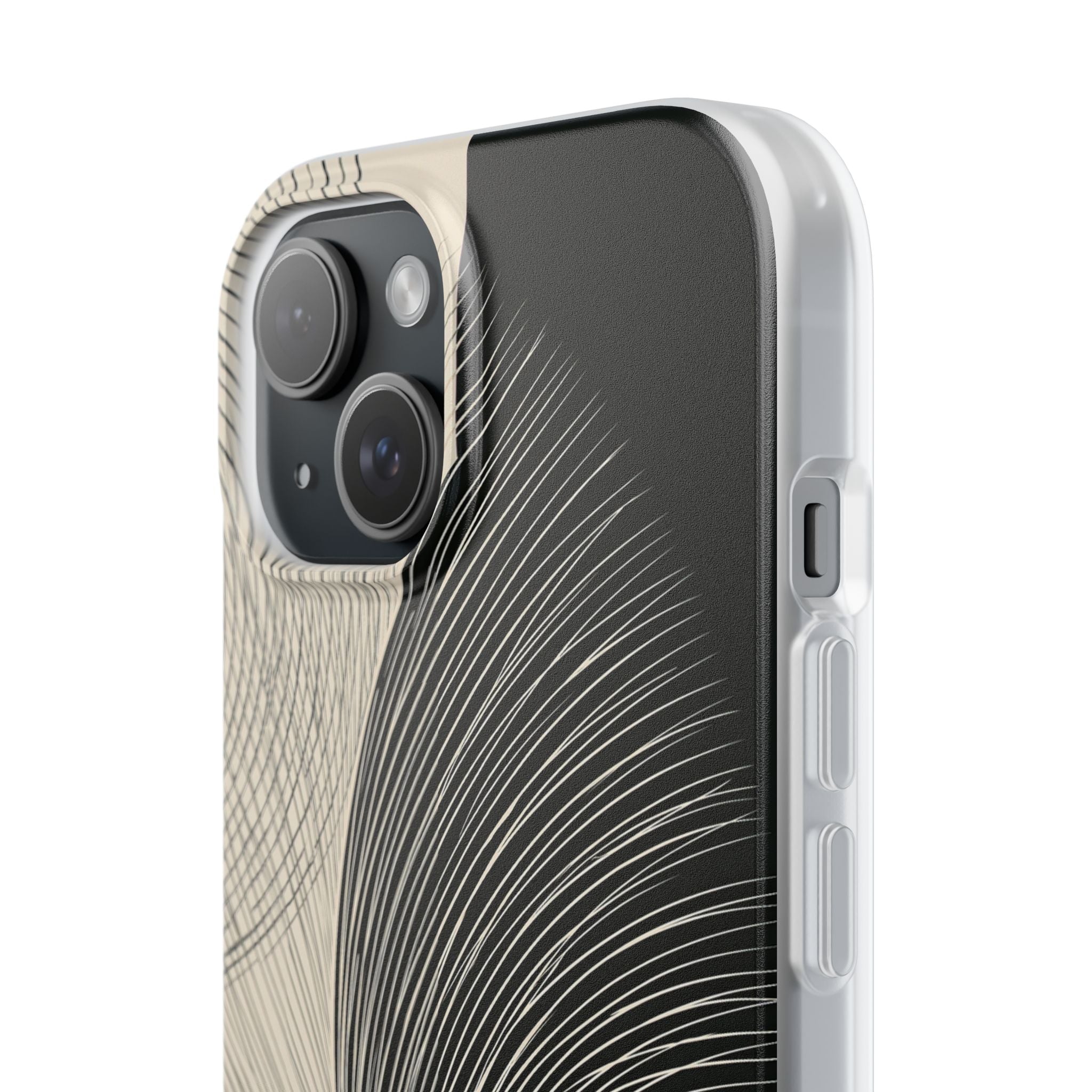 Beige Lite Phone Case for iPhone - Obsidian Cream Plume