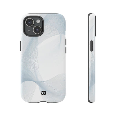 White Tough Phone Case for iPhone - Arctic Line Current