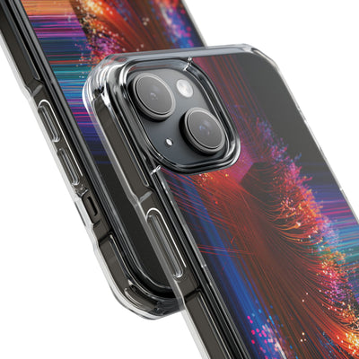 Black Impact MagSafe Phone Case for iPhone - Cyber Optic Streak