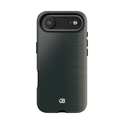 Grey Tough Phone Case for iPhone - Charcoal Tech Grid