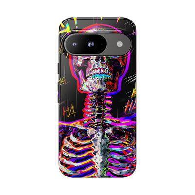 Neon Glitch Skeleton · Tough Handyhülle für Google Pixel