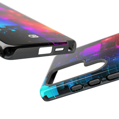 Spectral Circuit Grid · Tough Phone Case for Samsung · Black