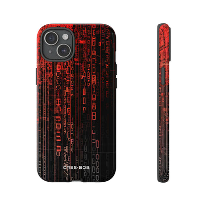 Crimson Glyphs iPhone 15 Plus Case - Tough