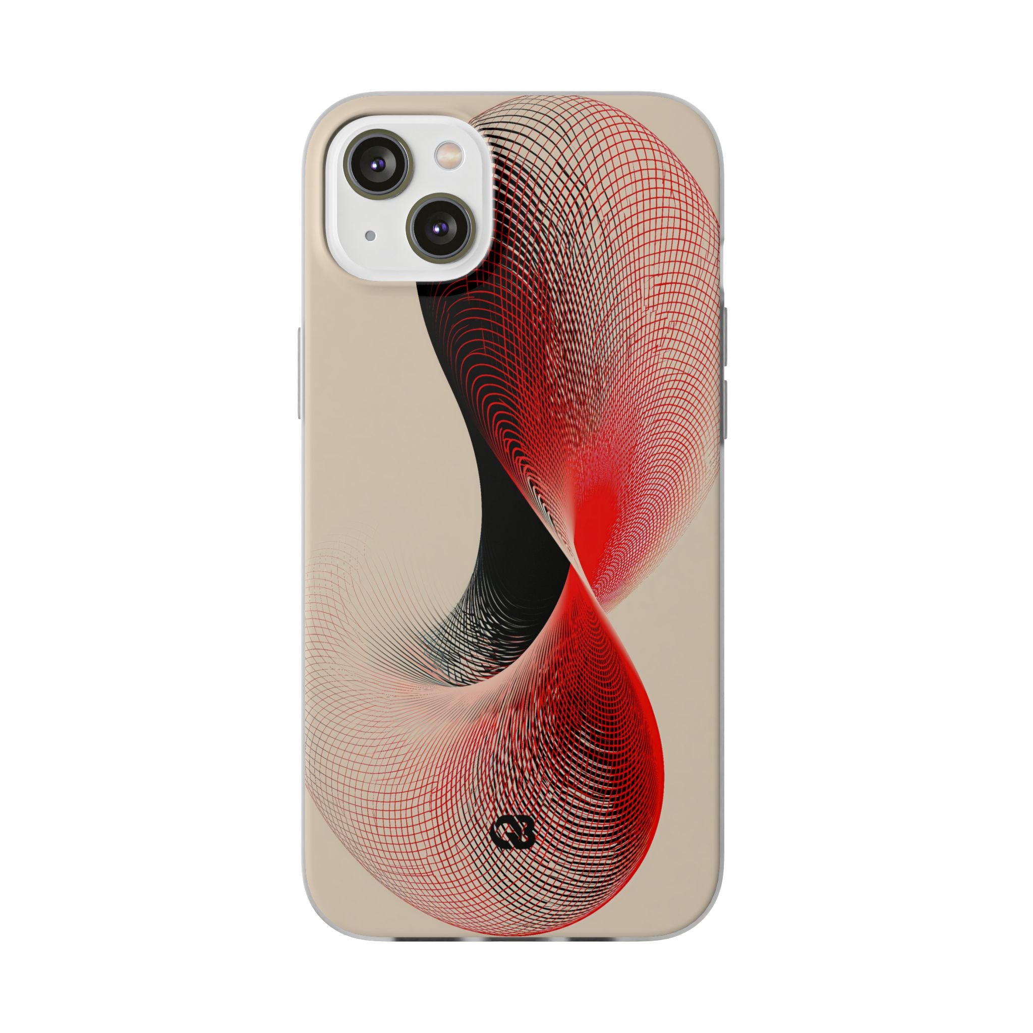 Red Lite Phone Case for iPhone - Crimson Grid Vortex