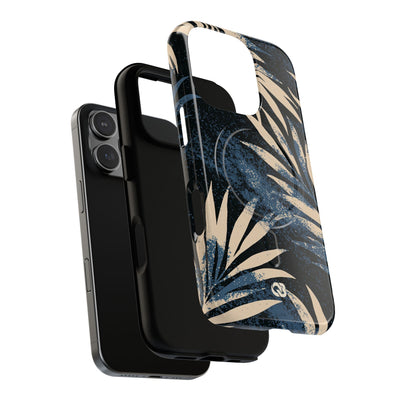 Blue Tough 2.0 Magsafe Phone Case for iPhone - Indigo Sandstone Palm